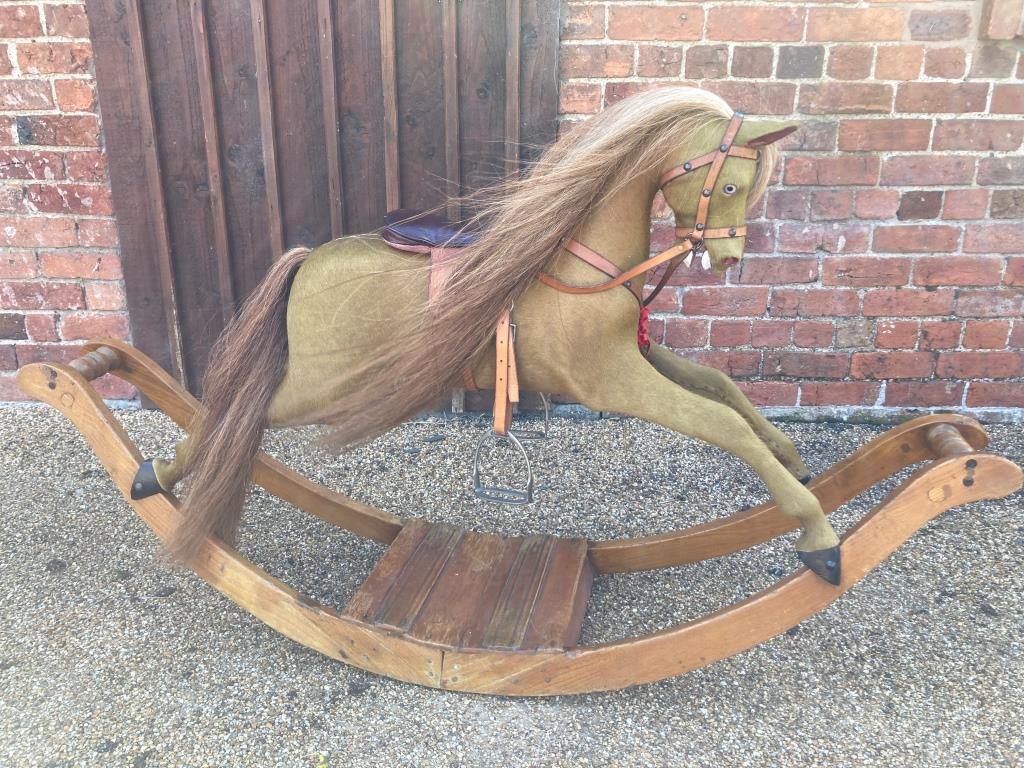 Hide covered Lines bow rocking horse