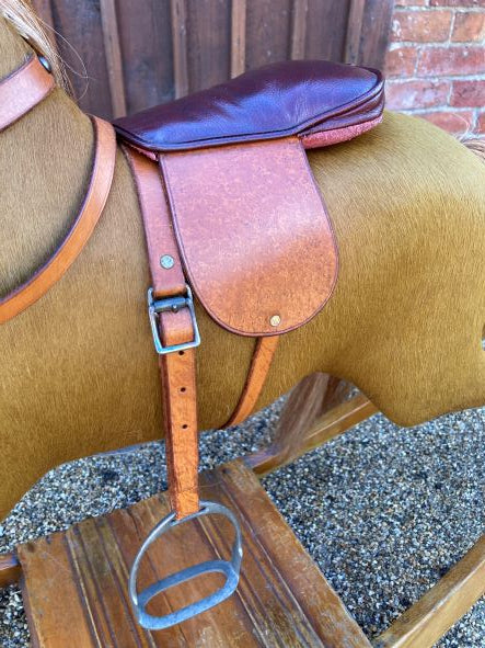 Hide covered Lines bow rocking horse