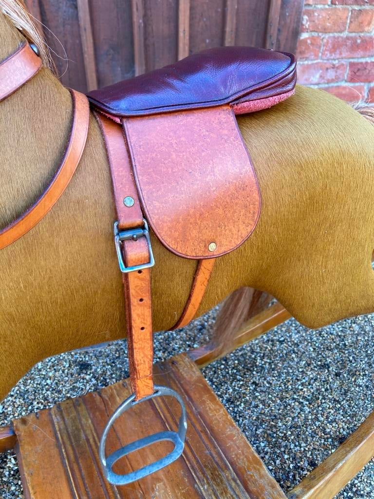 Hide covered Lines bow rocking horse