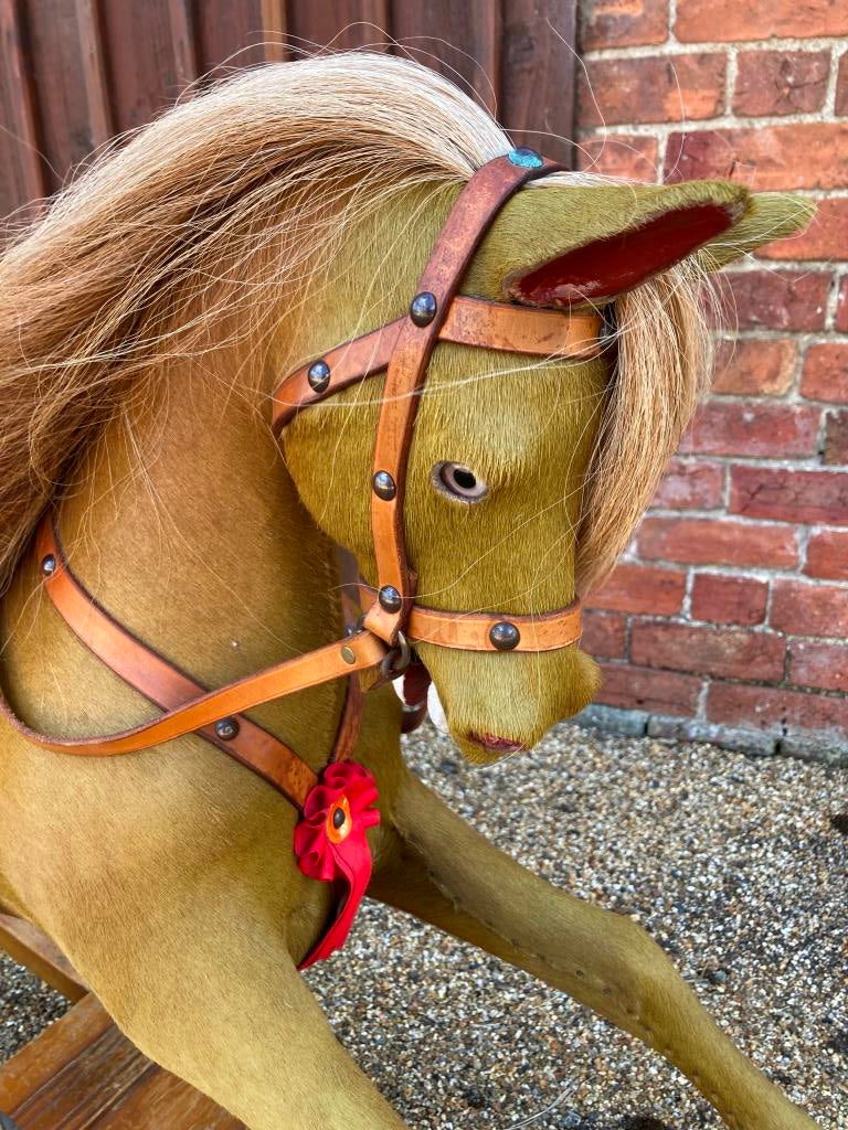 Hide covered Lines bow rocking horse
