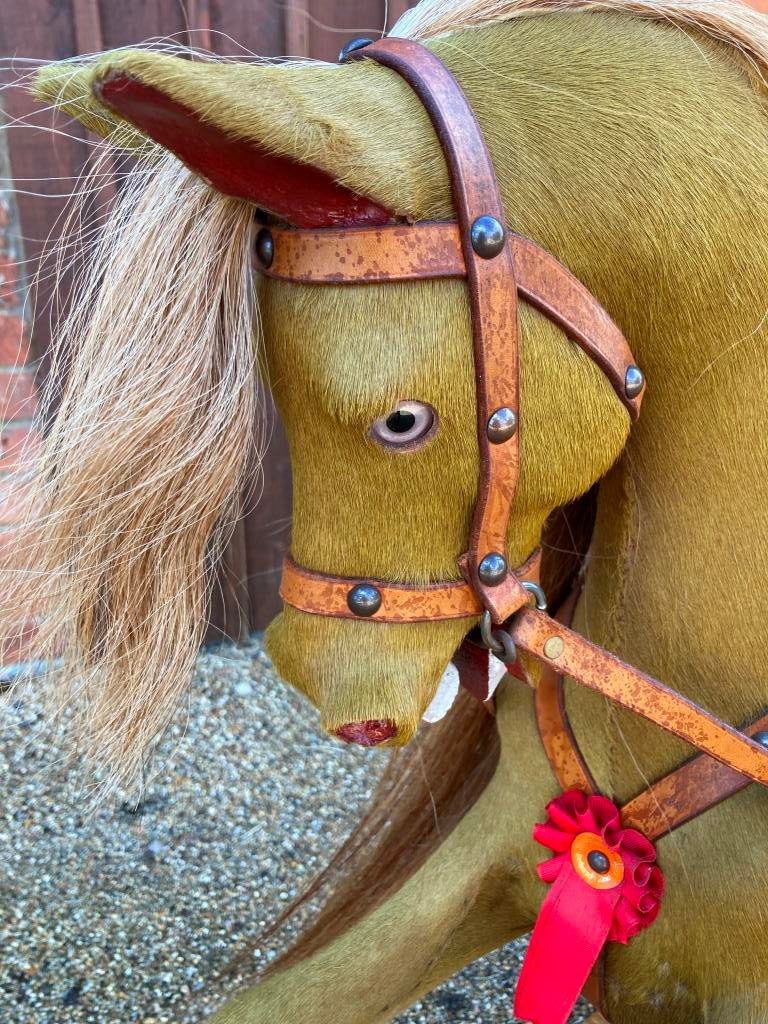 Hide covered Lines bow rocking horse