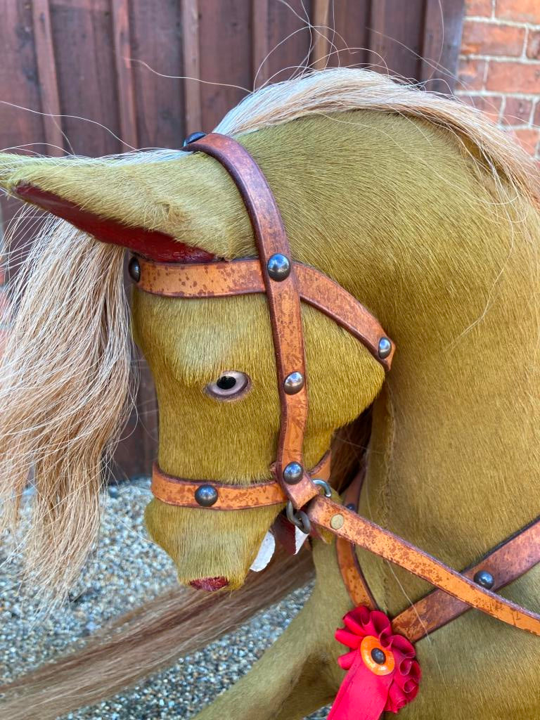 Hide covered Lines bow rocking horse
