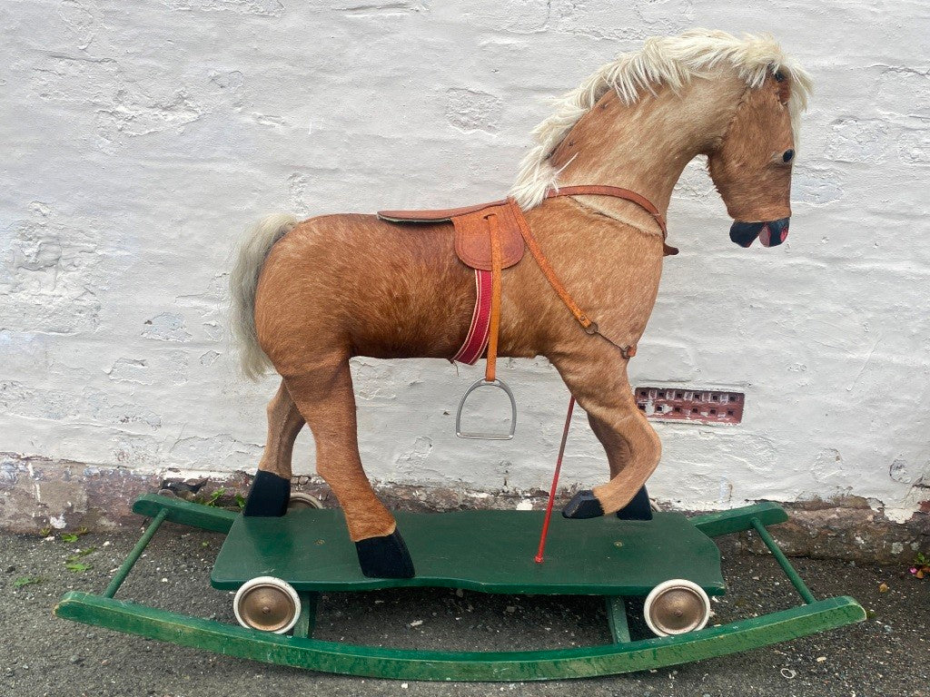 Vintage german bow rocker pull along horse