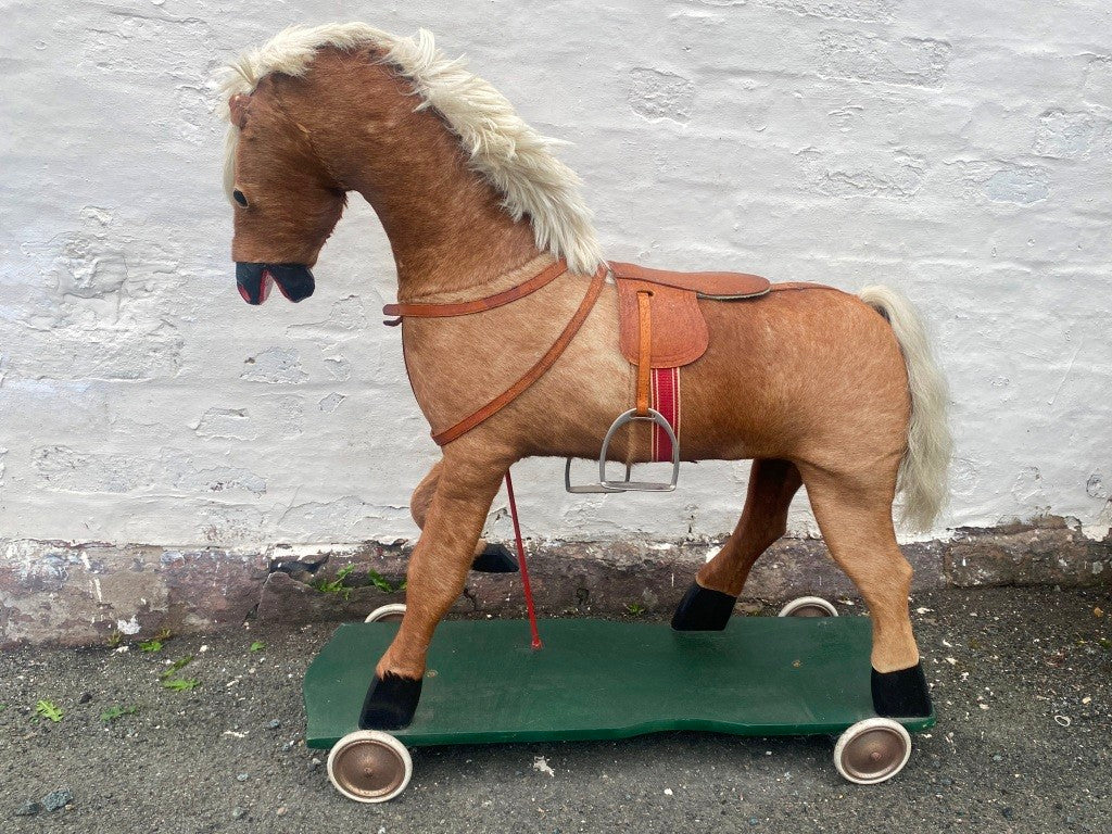 Vintage german bow rocker pull along horse