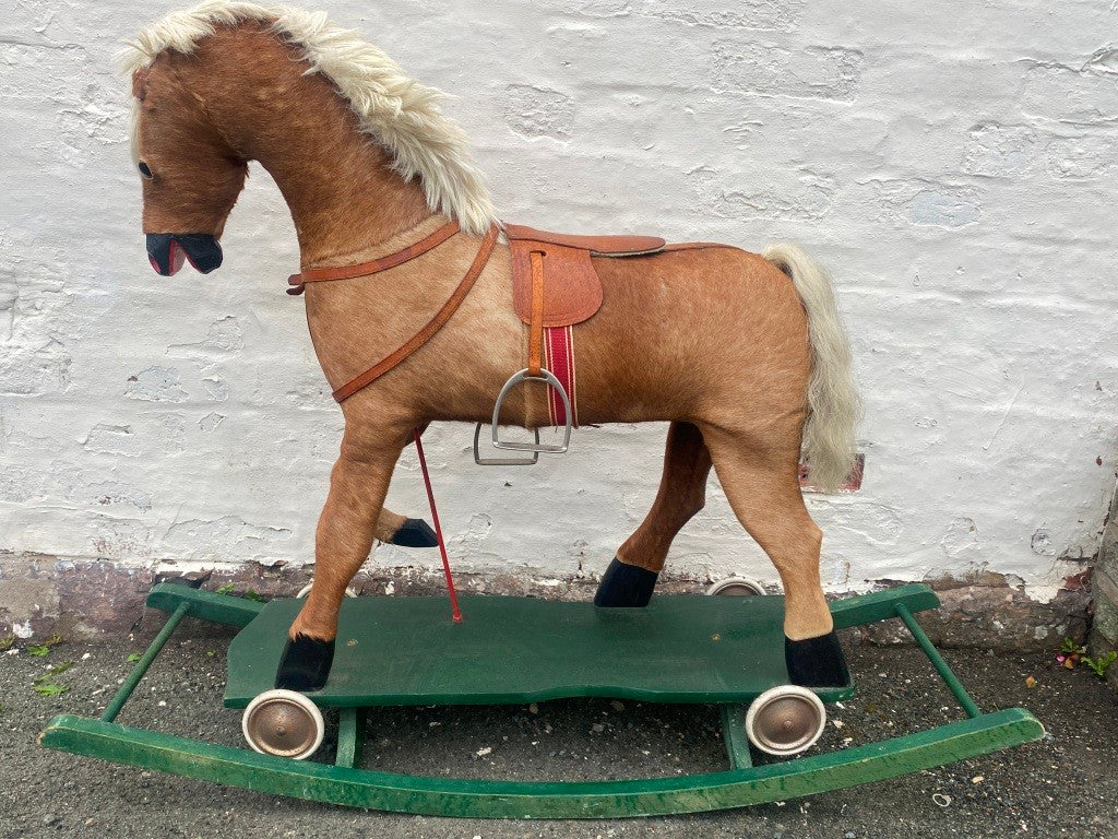 Vintage german bow rocker pull along horse