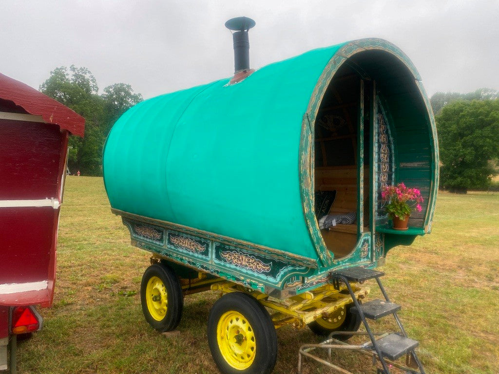 Beautiful open lot bow top wagon